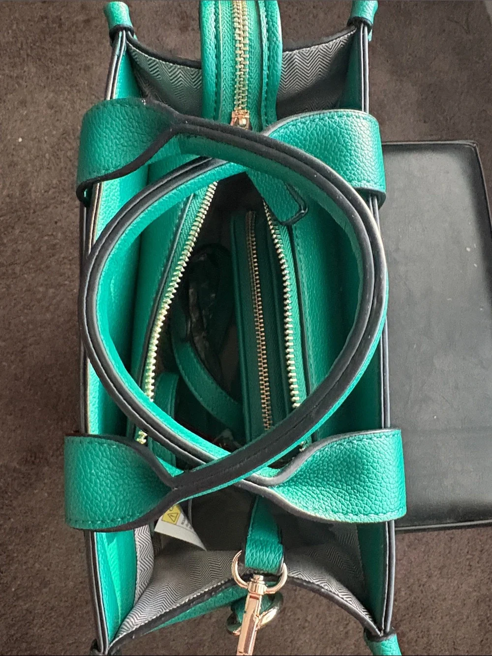 The Tote Bag Teal Crossbody Bag with Matching Wallet - Unbranded